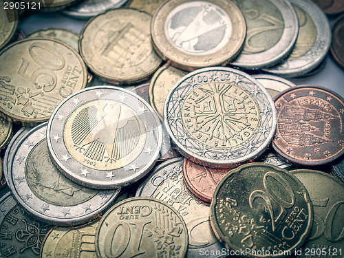 Image of Retro look Euro coins