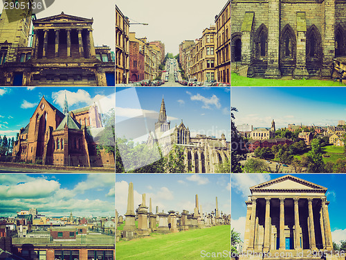 Image of Retro look Glasgow landmarks