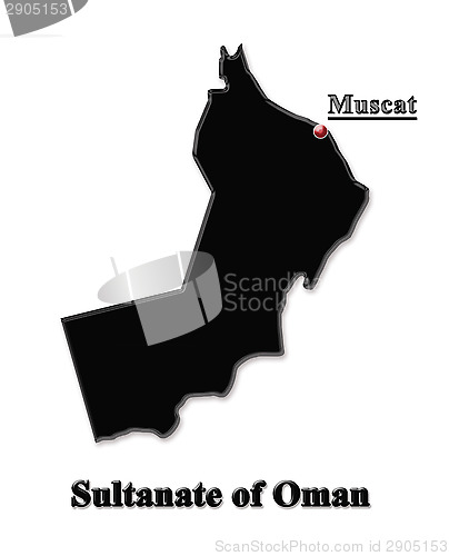 Image of Black map of Sultanate of Oman