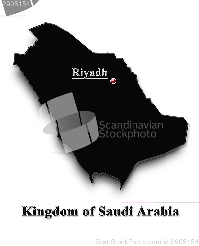 Image of Black map of Saudi Arabia