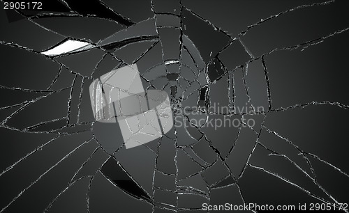 Image of Many pieces of broken or Shattered glass