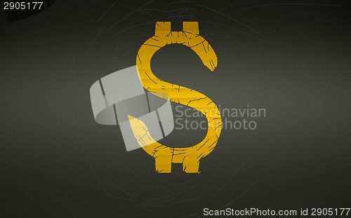 Image of Cracked glass and US dollar symbol