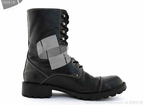 Image of Black leather boot