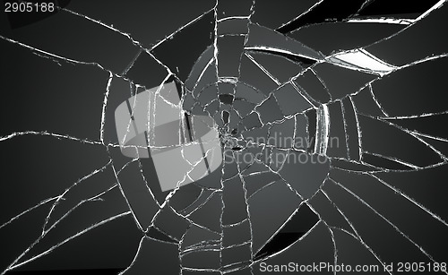 Image of Shattered and damaged pieces of glass