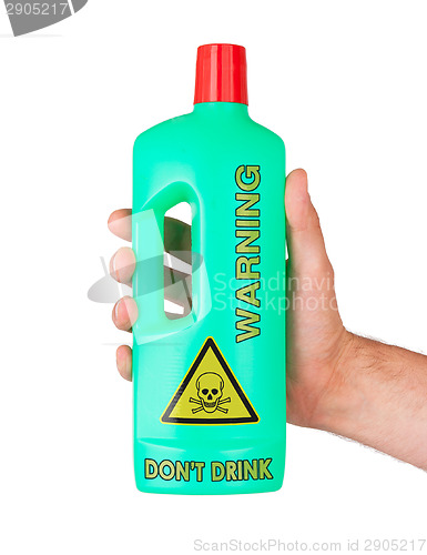 Image of Plastic bottle cleaning-detergent, poisonous