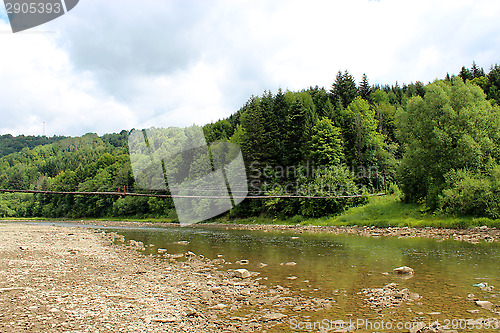 Image of beautiful speed mountainous river in Carpathian mountains