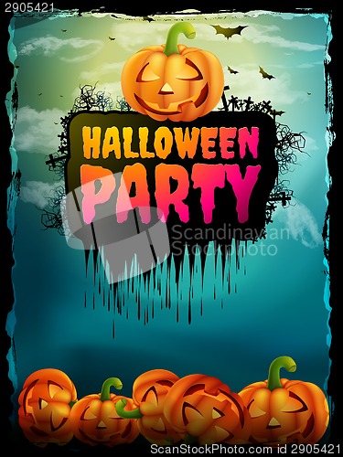 Image of Happy Halloween Party Poster. EPS 10