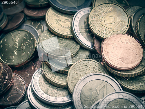 Image of Retro look Euro coins
