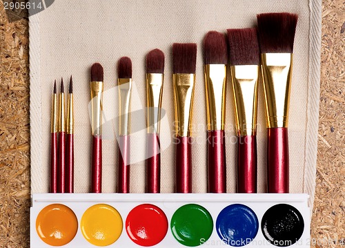 Image of Paints and brushes