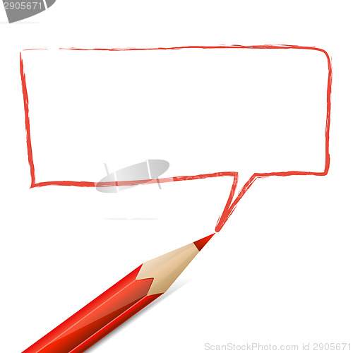 Image of Red speech bubble drawn with pencil