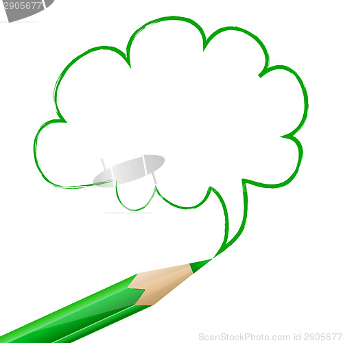 Image of Green speech bubble drawn with pencil