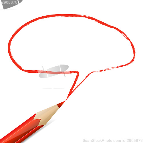 Image of Red speech bubble drawn with pencil