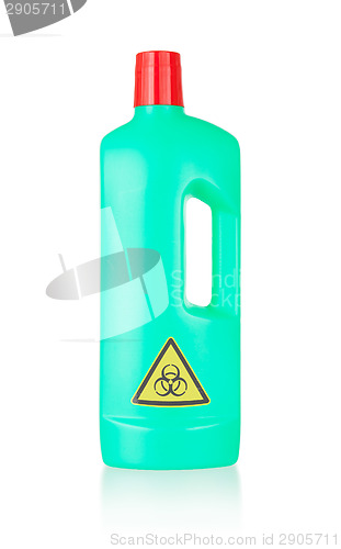 Image of Plastic bottle cleaning-detergent, biohazard