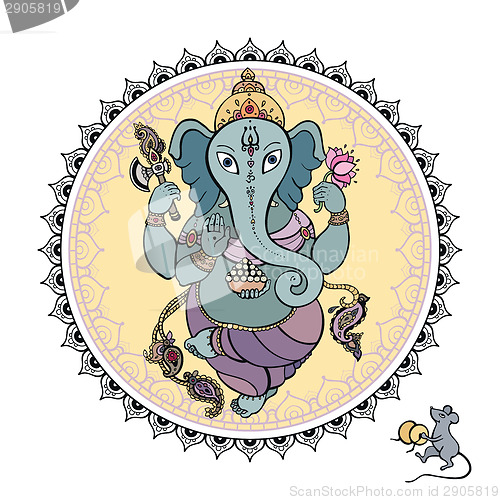 Image of Lord Ganesha Hand drawn illustration.