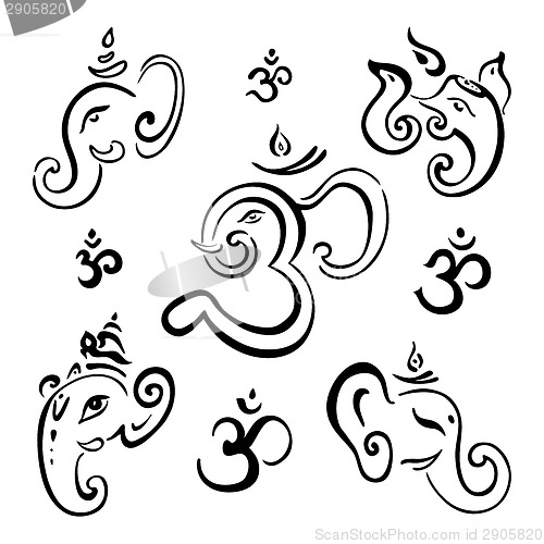 Image of Ganesha Hand drawn illustration.