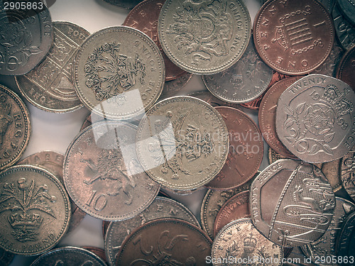 Image of Retro look Pound coins