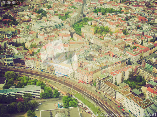 Image of Retro look Berlin aerial view