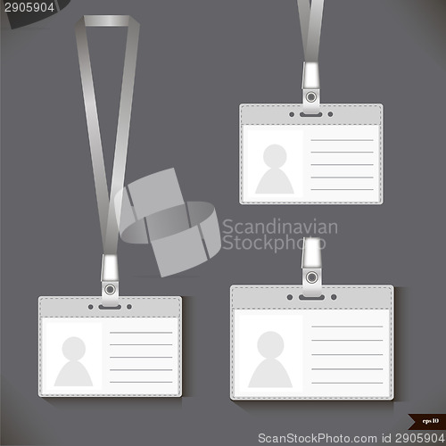 Image of Three lanyard with Tag Badge Holder.Vector Illustration