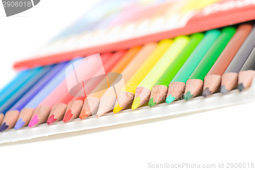 Image of Colored pencils in box