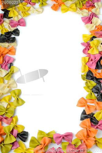 Image of Frane from multicolored farfalle pasta