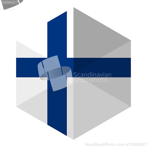 Image of Finland Flag Hexagon Flat Icon Button