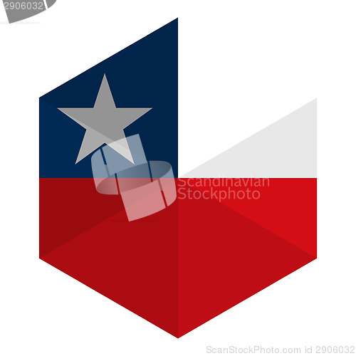 Image of Chile Flag Hexagon Flat Icon Button