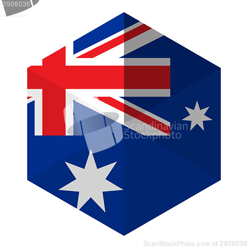 Image of Australia Flag Hexagon Flat Icon Button
