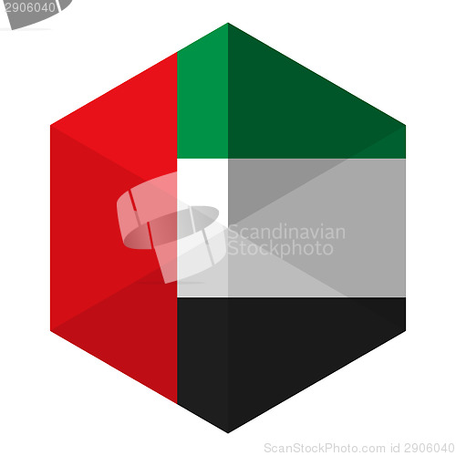 Image of Emirates Flag Hexagon Flat Icon Button