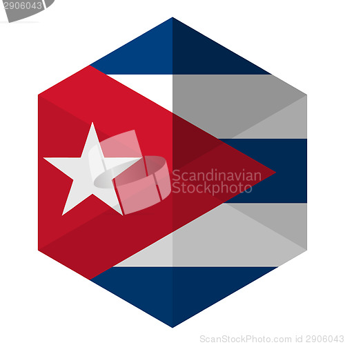 Image of Cuba Flag Hexagon Flat Icon Button