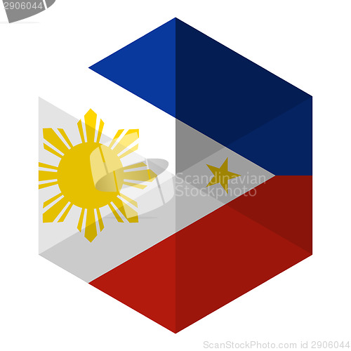 Image of Philippines Flag Hexagon Flat Icon Button