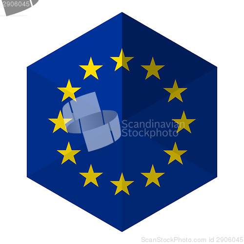 Image of Europe Flag Hexagon Flat Icon Button