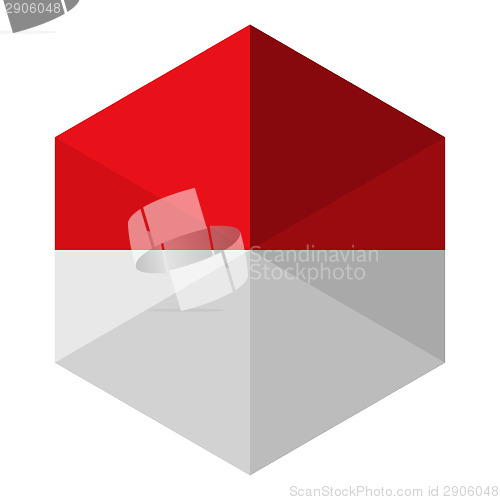 Image of Monaco Flag Hexagon Flat Icon Button