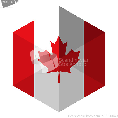 Image of Canada Flag Hexagon Flat Icon Button