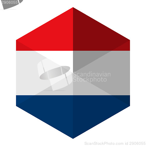 Image of Netherlands Flag Hexagon Flat Icon Button