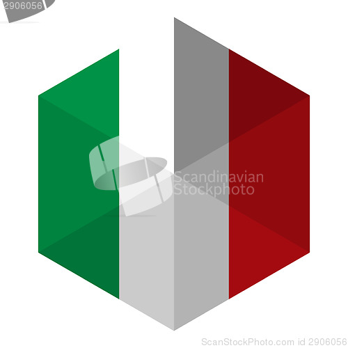 Image of Italy Flag Hexagon Flat Icon Button