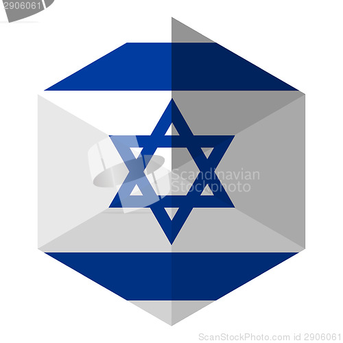 Image of Israel Flag Hexagon Flat Icon Button