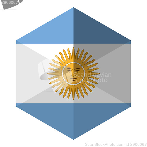 Image of Argentina Flag Hexagon Flat Icon Button