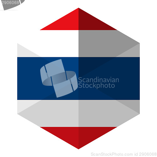 Image of Thailand Flag Hexagon Flat Icon Button