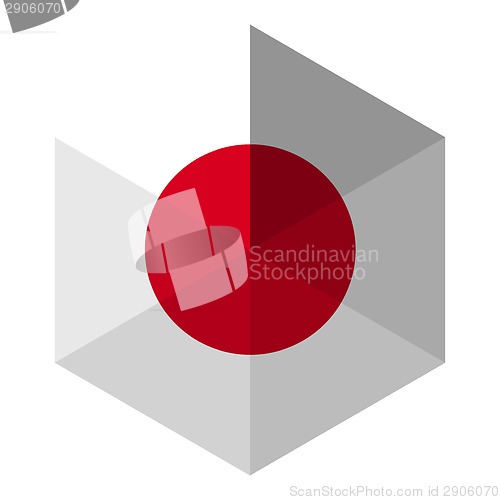 Image of Japan Flag Hexagon Flat Icon Button