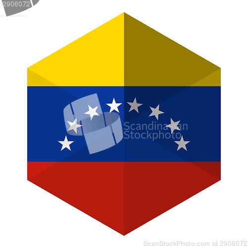 Image of Venezuela Flag Hexagon Flat Icon Button