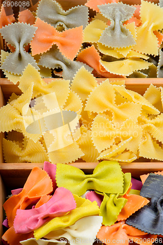 Image of Texture from three different farfalle pasta