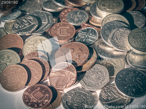 Image of Retro look British pound coin