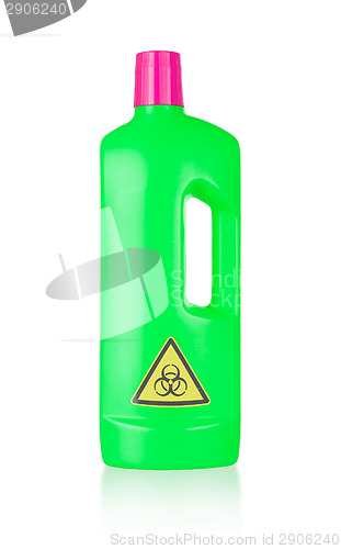 Image of Plastic bottle cleaning-detergent, biohazard