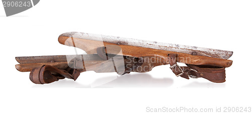 Image of Old wooden ice skates