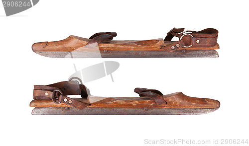 Image of Old wooden ice skates