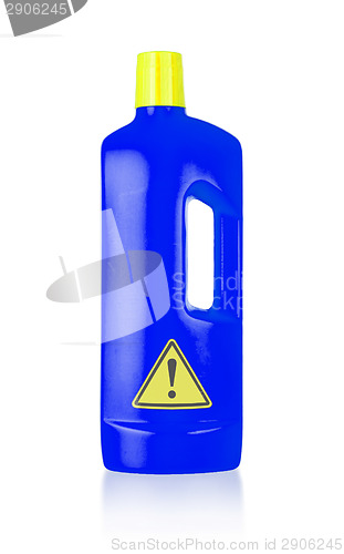 Image of Plastic bottle cleaning-detergent, danger