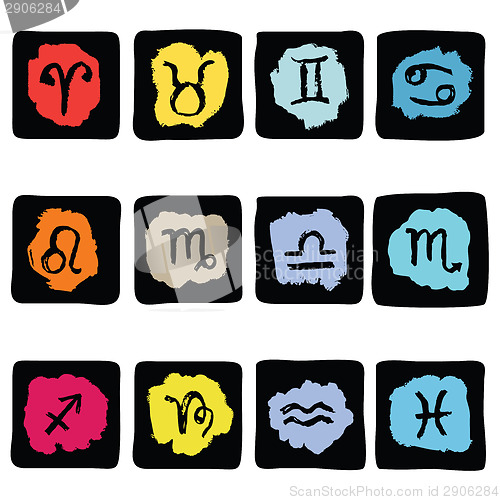 Image of Horoscope Zodiac  Star signs, vector set.