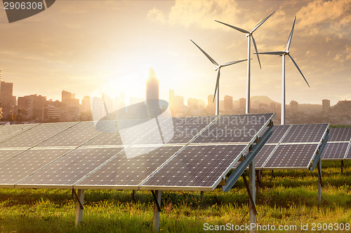 Image of solar panels under sky