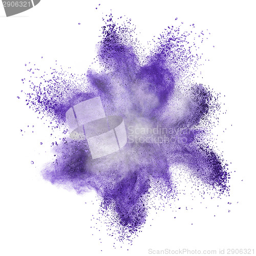 Image of White powder explosion isolated on black