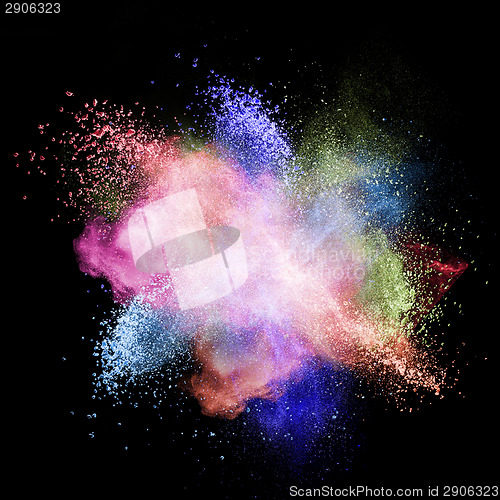 Image of Color powder explosion isolated on black